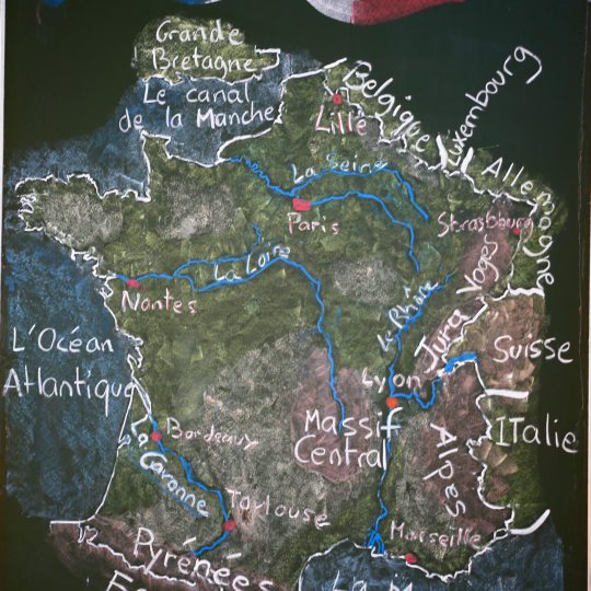 Tafelbild Karte von Frankreich