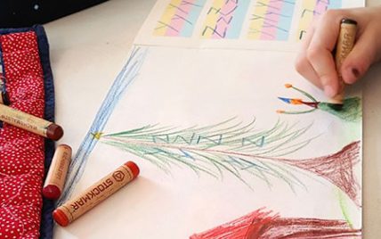 spenden-zeichnung-wachsmaler Zeichnung mit Wachsmalern